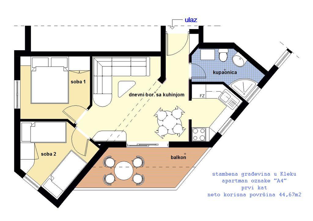 Apartment Iva Клек Екстериор снимка
